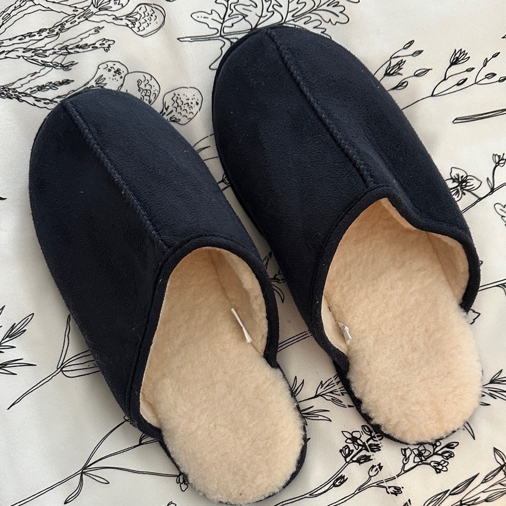 Cozy Black and Cream Slippers